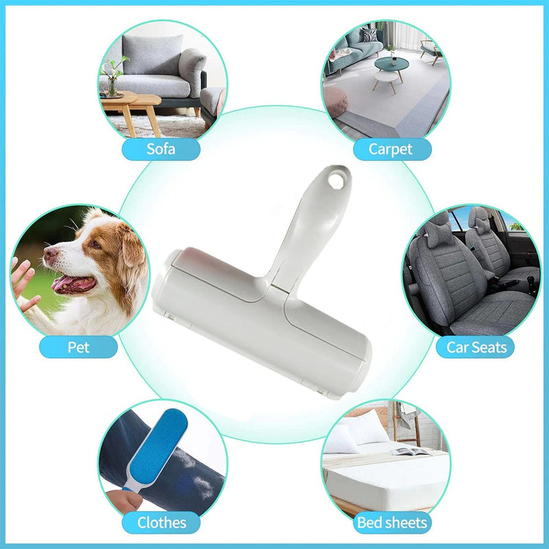 Pet Hair Roller Remover Lint Brush 2-Way Cleaning Comb Tool