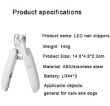 Toe Claw Clippers Scissor LED Light Nail Trimmer For Animals Pet